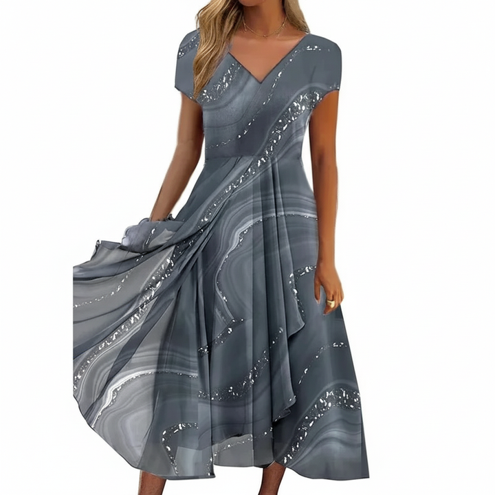 CLARA | Sofisticado Vestido Midi con Escote en V