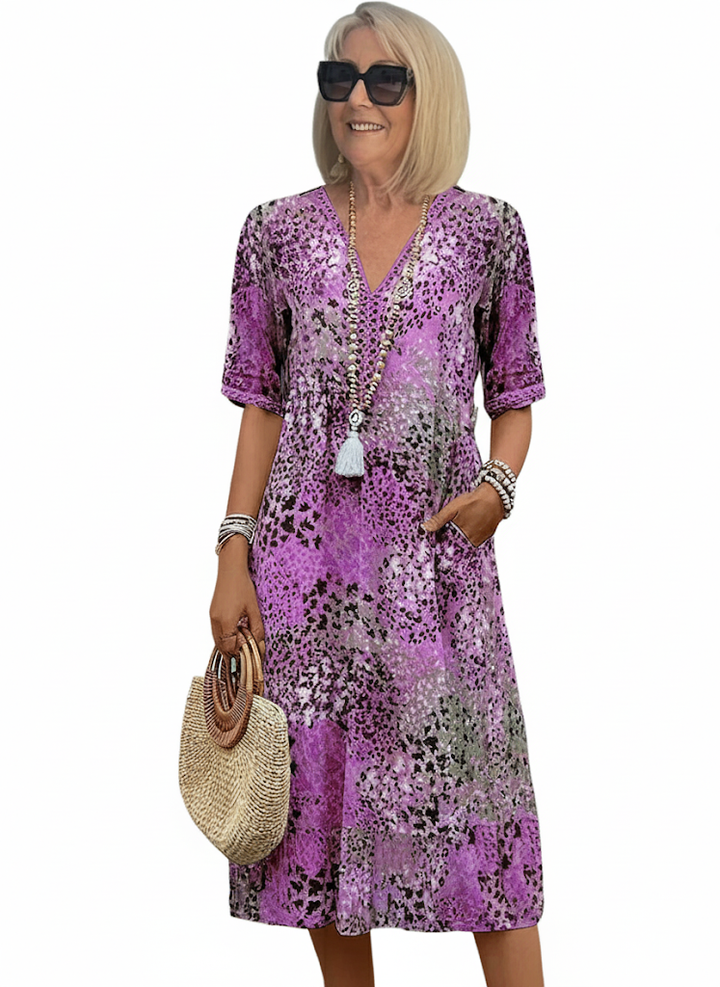 HARPER | Vestido Colorido de Largo Medio