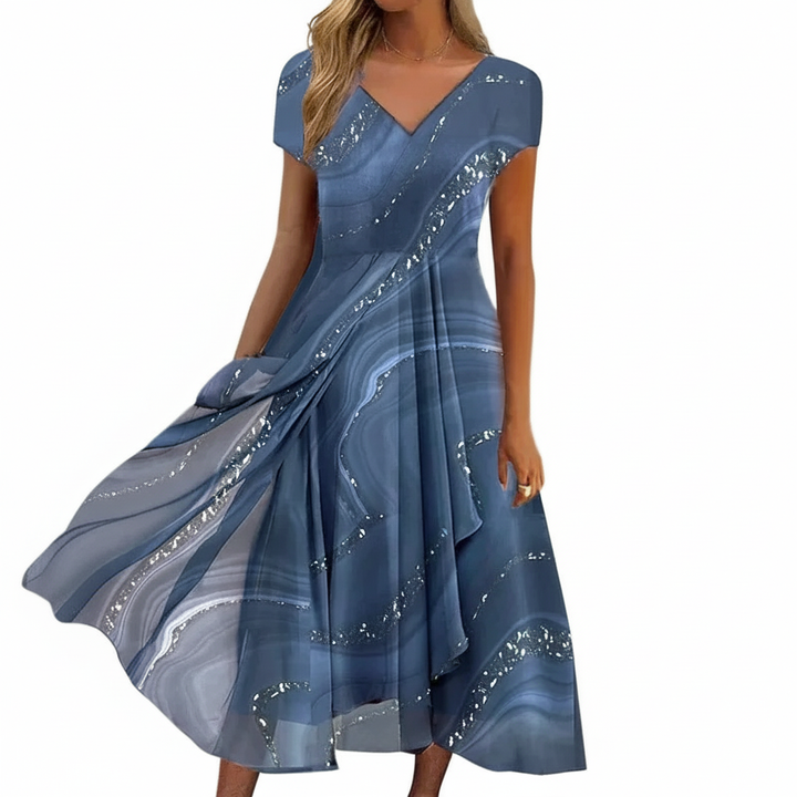 CLARA | Sofisticado Vestido Midi con Escote en V