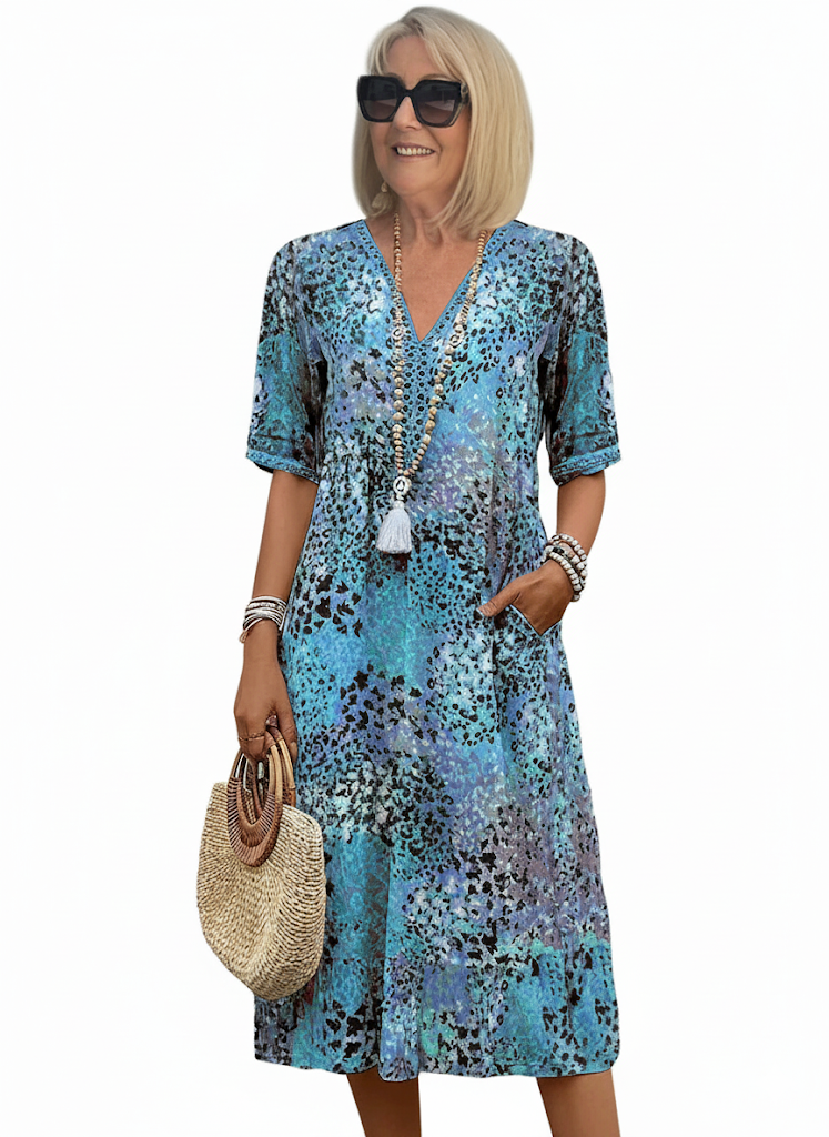 HARPER | Vestido Colorido de Largo Medio